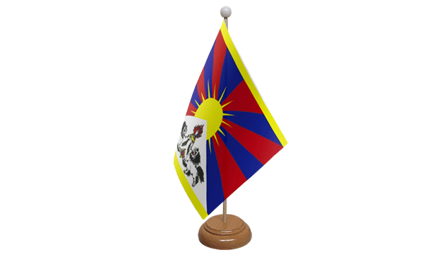 Tibet Small Flag with Wooden Stand